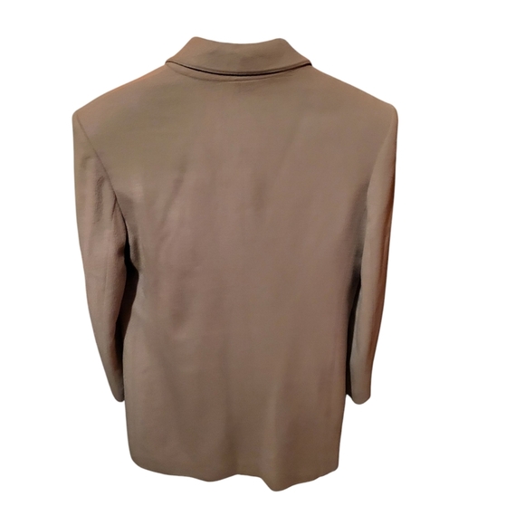 Vintage Louis Feraud Wool Cashmere Structured Camel Color Blazer Size 10 - Picture 2 of 6
